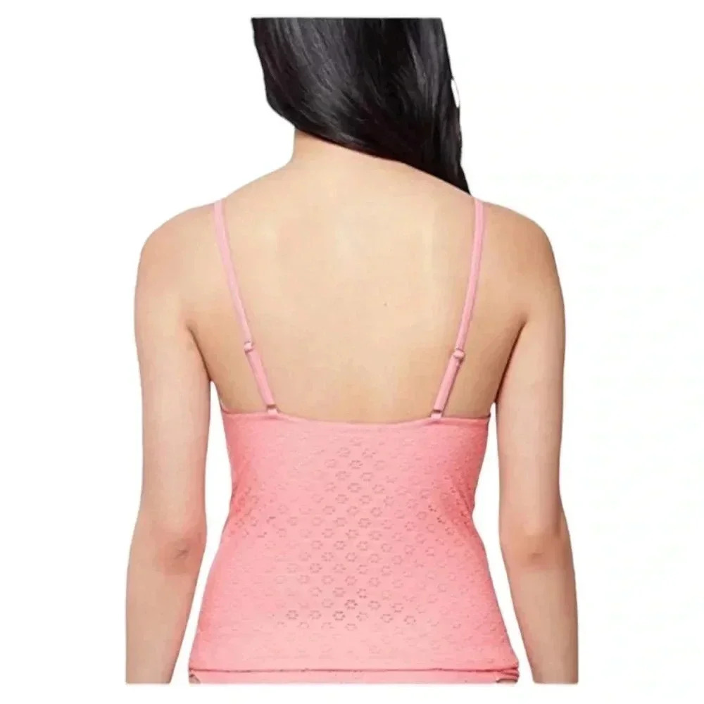 Jessica Simpson Fizz Sweet Tooth Solid Eyelet Tankini Womens Swim Top Size XL - Picture 2 of 11